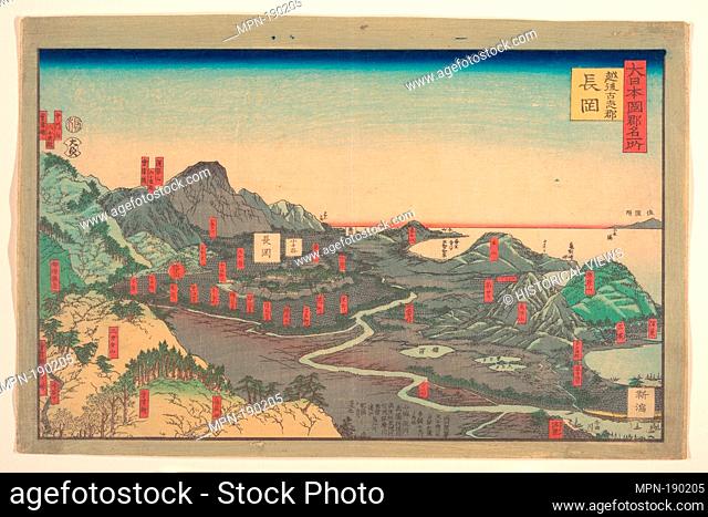 Panoramic Landscape. Artist: Utagawa (Gountei) Sadahide (Japanese, 1807-1878/79); Period: Edo period (1615-1868); Date: 19th century; Culture: Japan; Medium:...