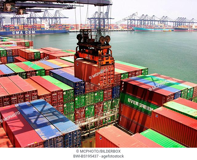 Container ship in China, Yantian cargo port, China