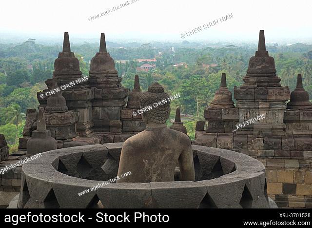 Buddhist temple of Borobudur in Yogyakarta, Java, Indonesia