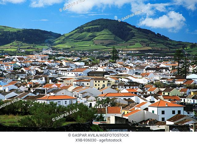 The azorean city of Ribeira Grande, in the island of Sao Miguel  Azores, Portugal
