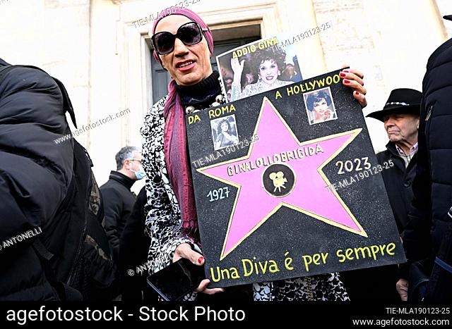 Funeral ceremony for film legend Gina Lollobrigida in Montesanto Church . Lollobrigida died in Rome on Monday, Jan. 16, 2023. Rome, Italy 19 Jan 2023
