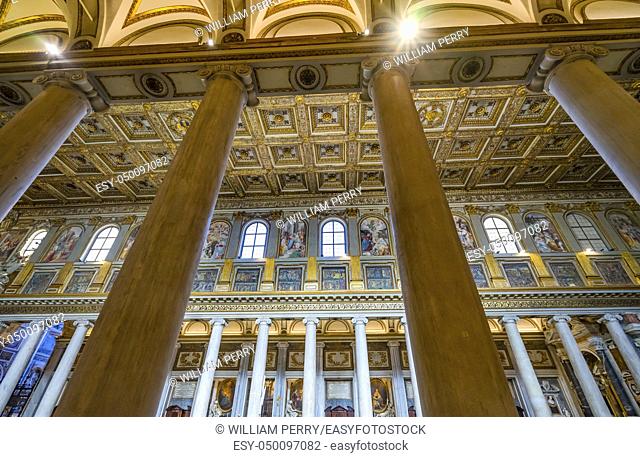 Arches Basilica Santa Maria Maggiore Rome Italy. One of 4 Papal basilicas, built 422-432, built in honor of Virgin Mary, became Papal residency before Vatican