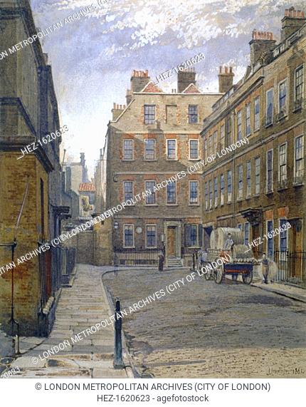 Gough Square, London, 1881. View showing Dr Samuel Johnson's house at no 17
