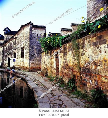 traditional Chinese folk houses in Hong Village, Yi Town, Anhui Province