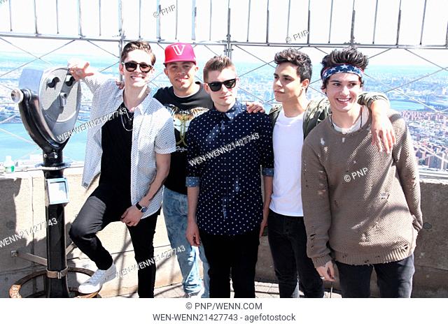 American boy band, Midnight Red visit The Empire State Building Featuring: Eric Secharia, Joey Diggs Jr., Colton Rudloff, Thomas Augusto