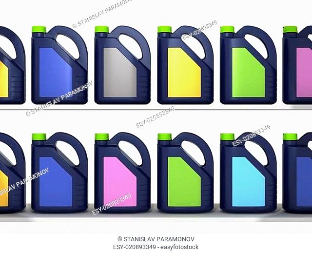 Jerrycans with car engine oil - isolated