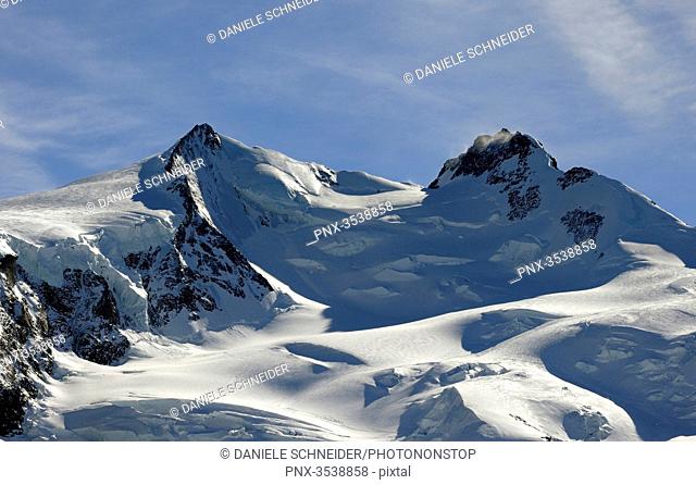 Switzerland, Canton of Vaud, Zermatt ski resort, Monte Rosa Massif