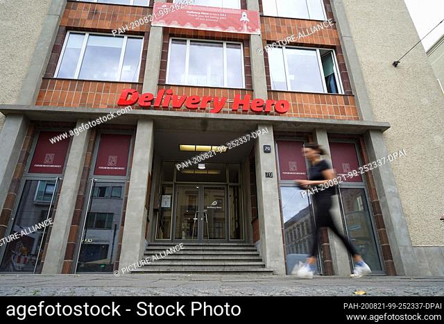 20 August 2020, Berlin: View of the headquarters of the food delivery service Delivery Hero in the Oranienburger Straße. The food delivery service Delivery Hero...