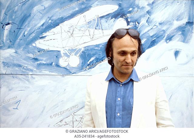 Mario Schifano, Italian painter, 1990