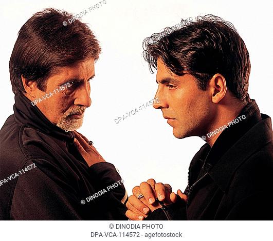 South Asian Indian Akshay Kumar and Amitabh Bachchan in a film still NO MR