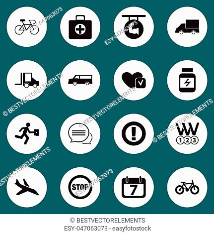 Set Of 16 Editable Complicated Icons. Includes Symbols Such As Businessman, Caution, Velocipede And More