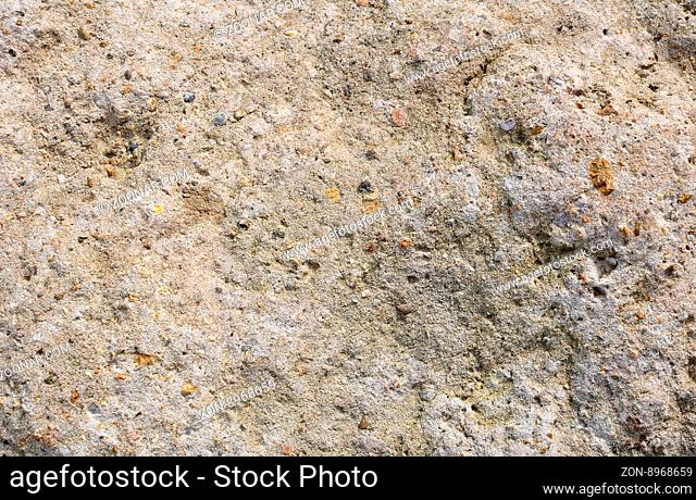 Texture Old Wall of Mortar Concrete, Sand and Small Stones