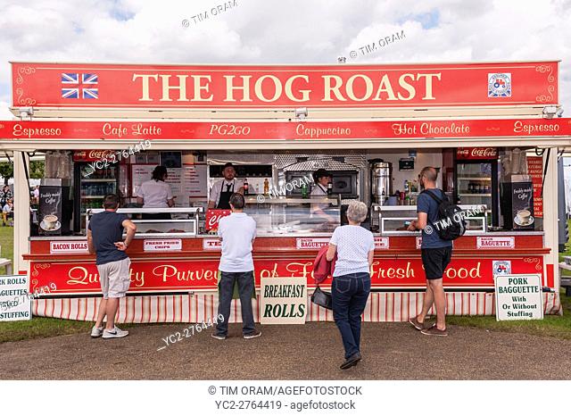 The Hog Roast stall at the Royal Norfolk Show in the Showground , Norwich , Norfolk , England , Britain , Uk