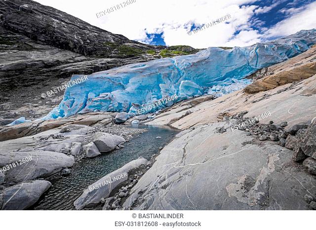 Blue glacier Nigardsbreen in Norway
