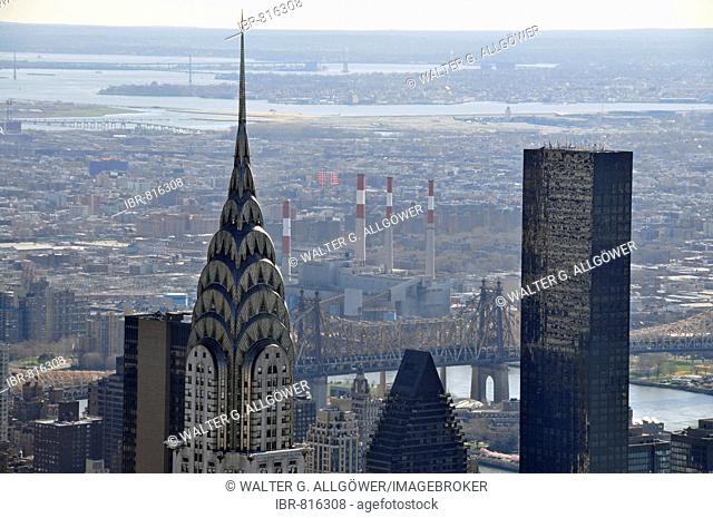 Chrysler Building and the Trump World Tower, picture taken from the Empire State Building, Manhattan, New York City, USA