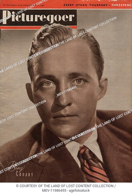Picturegoer 17th January 1948 - 1948, front cover, Bing Crosby, crooner, slick hair, photograph