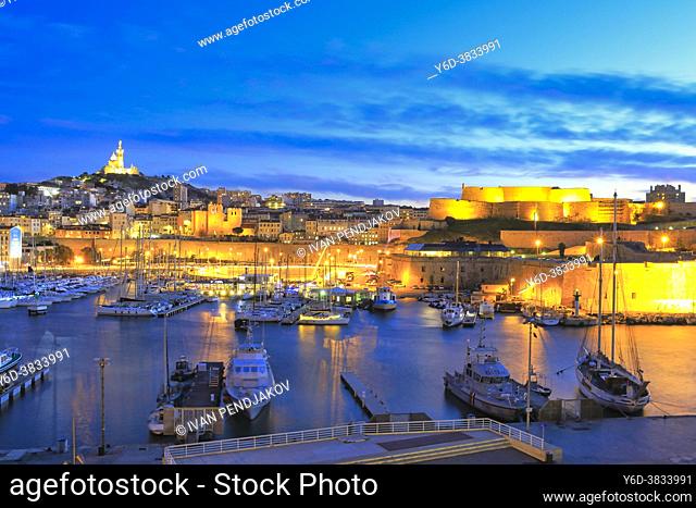 Marseille at Sunset, Provence-Alpes-Cote d'Azur, France