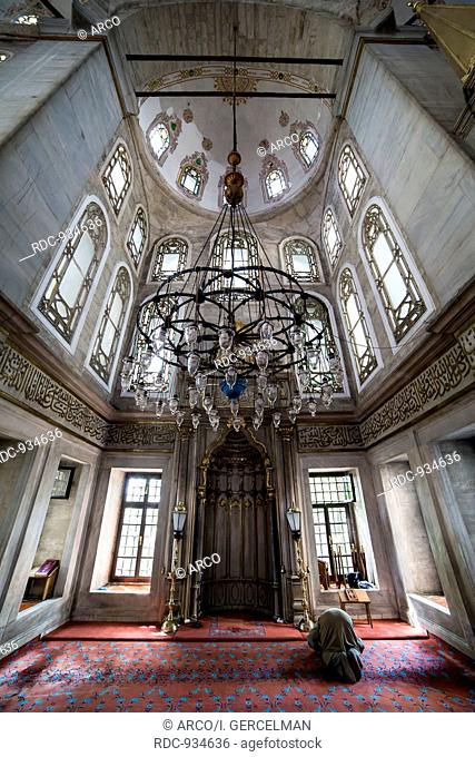 Istanbul, Turkey - May 24, 2013. He perform the ritual prayers of islam in Eyup Sultan Mosque on May 24, 2013. Eyup Sultan Mosque is one of the most important...
