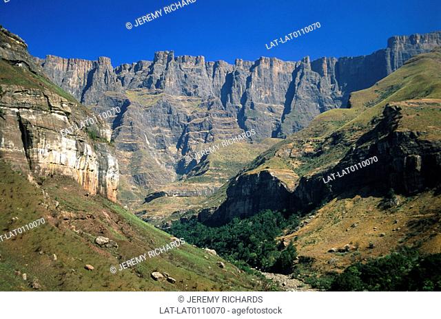 The Drakensberg are the highest mountains in Sourthern Africa, located in the eastern part of South Africa the mountain range runs for 600 miles