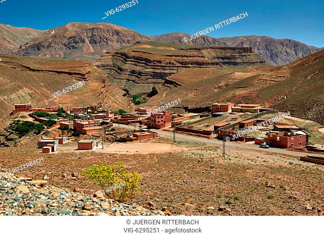 landscape in upper Dades valley with Gorge, Morocco, Africa - DadŠs Valley, , Morocco, 20/05/2016
