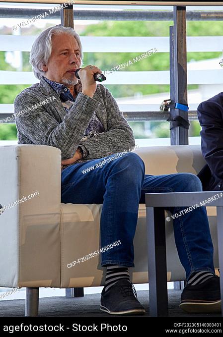 Russian writer Vladimir Sorokin attends a debate within the 28th International Book Fair and Literary Festival Book World, on May 13, 2023, in Prague