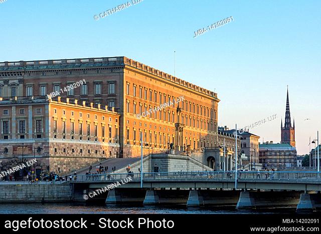 Sweden, Stockholm, old town, royal castle, Riddarholmskyrkan, evening mood