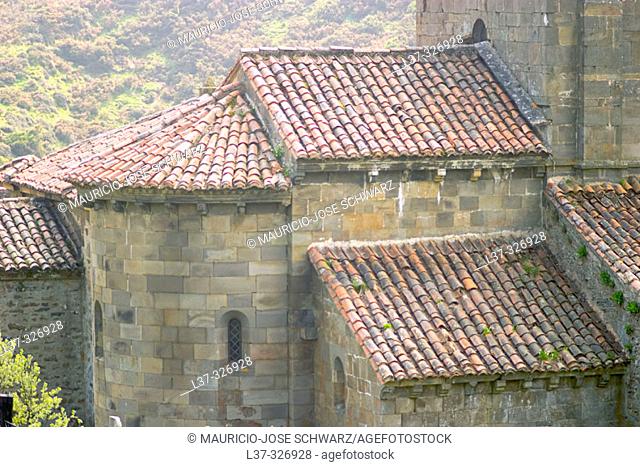 Romanesque collegiate church of Santa María built 12th century. Puerto de Pajares, León province. Spain