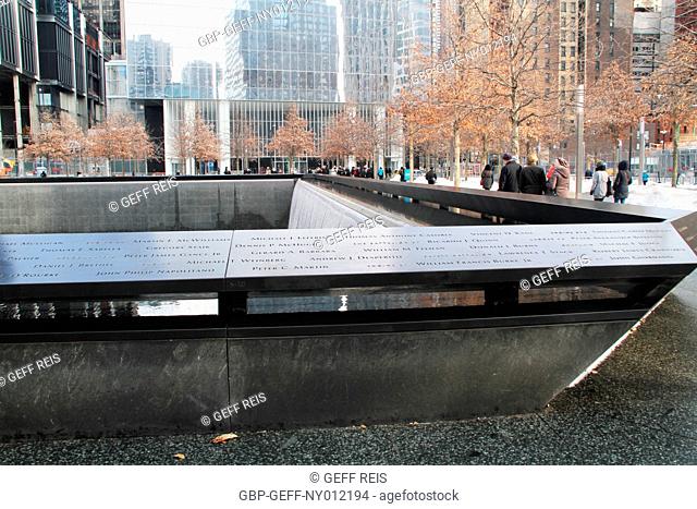 The 9/11 memorial, Manhattan, New York City, United States