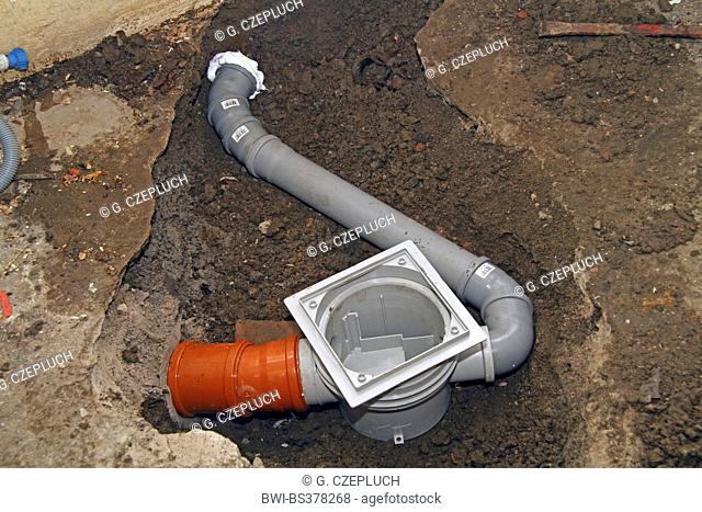 new sewer pipes with non-return flap, Germany