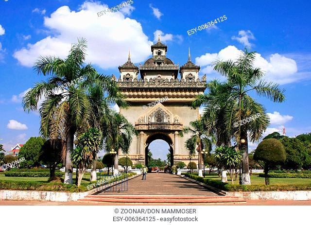 Victory Gate Patuxai, Vientiane, Laos, Southeast A