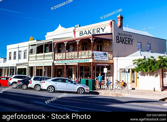 Beechworth, Australia - April 27th, 2014: The historic Beechworth Bakery on a cold autumn day in Victoria, Australia