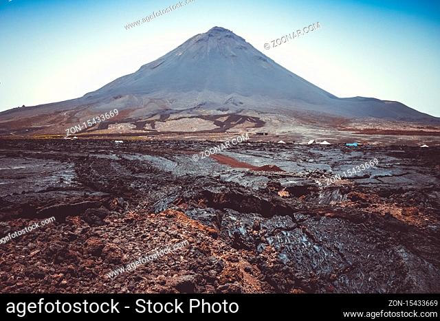 Pico do Fogo volcano in Cha das Caldeiras, Cape Verde