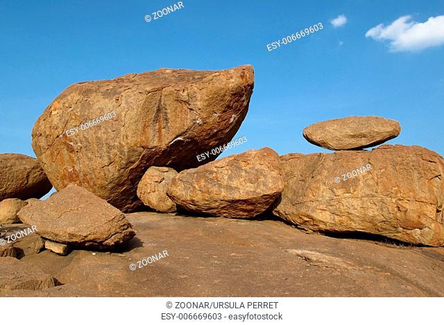 Beautiful granite boulder in Hampi
