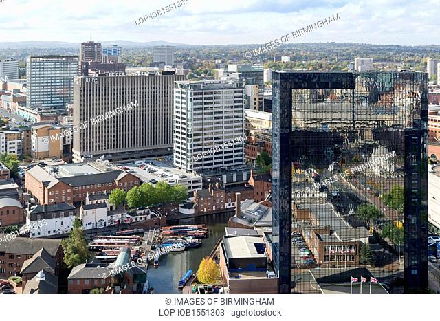 England, West Midlands, Birmingham. View towards Broad Street in Birmingham