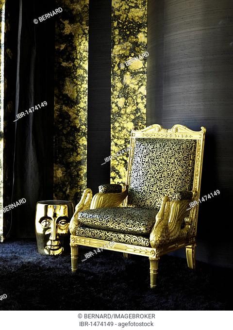 Luxurious armchair in the Dubai-style