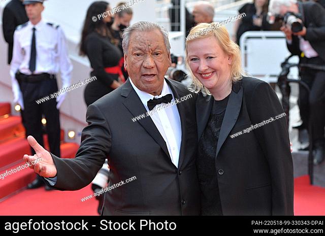 17 May 2022, France, Cannes: Jasmila Zbanic and Tony Gatlif attend the screening of ""Final Cut"" (original title: ""Coupez!"") and the Opening Ceremony Red...