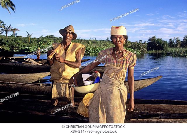 couple by the Pangalanes Canal, Madagascar, Indian Ocean, Southeast Africa