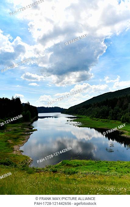 Water dam ""Soese"", Germany, near city of Osterode, 17. June 2019. Photo: Frank May | usage worldwide. - Osterode/Niedersachsen/Germany