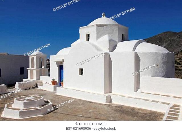 wunderschöne weiße Kapelle bei Olymbos auf der griechischen Insel Karpathos