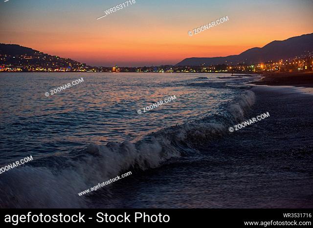Evening at Alanya coast, Turkey