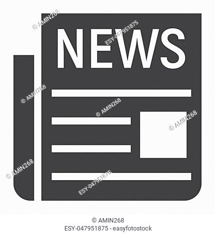 News solid icon, newspaper and website button, vector graphics, a filled pattern on a white background, eps 10