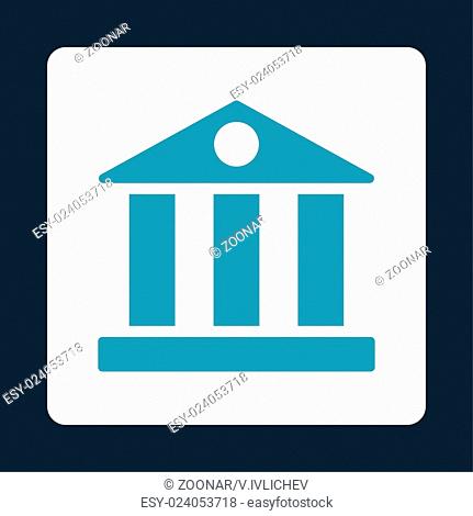 Bank flat blue and white colors rounded button