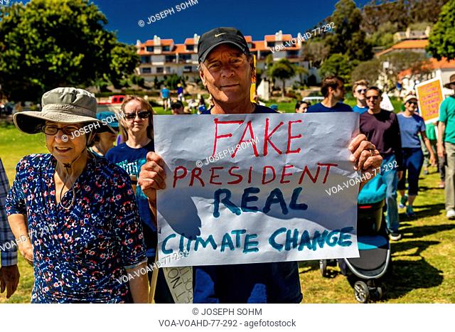 APRIL 29, 2017 - VENTURA CALIFORNIA - protestors demonstrate on Earth Day against President Trump's environmental policies