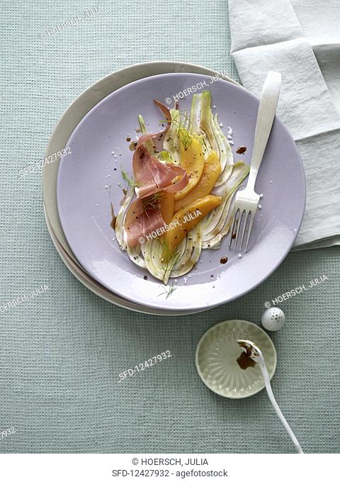 Fennel salad with caramelised mango wedges