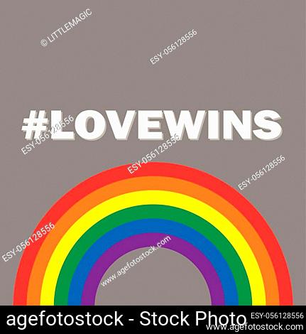 Vector rainbow background - love wins. LGBT world pride day