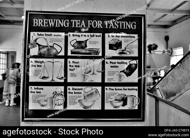 Tea brewing chart, Munnar, Idukki, Kerala, India, Asia