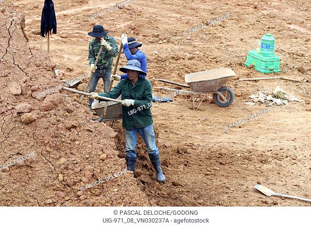 Workers on construction site. Dalat. Vietnam