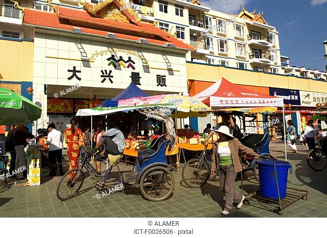China, Yunnan, Xishuangbanna, Menghai, rickshaw