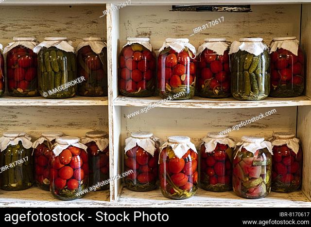 Tomatoes, cucumbers, preserves, fermented, Restaurant Dacha, Odessa, Ukraine, Europe