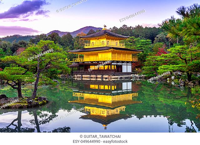 The Golden Pavilion. Kinkakuji Temple in Kyoto, Japan